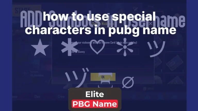how to use special character in pubg