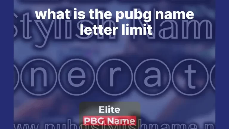 what is the pubg name letter limit
