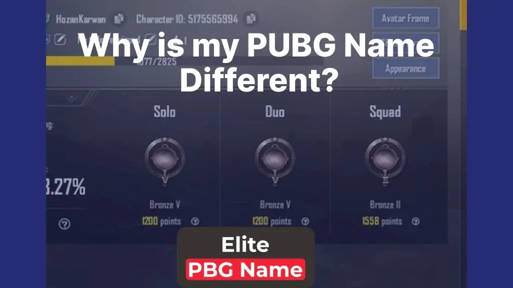 why is my pubg name differnt