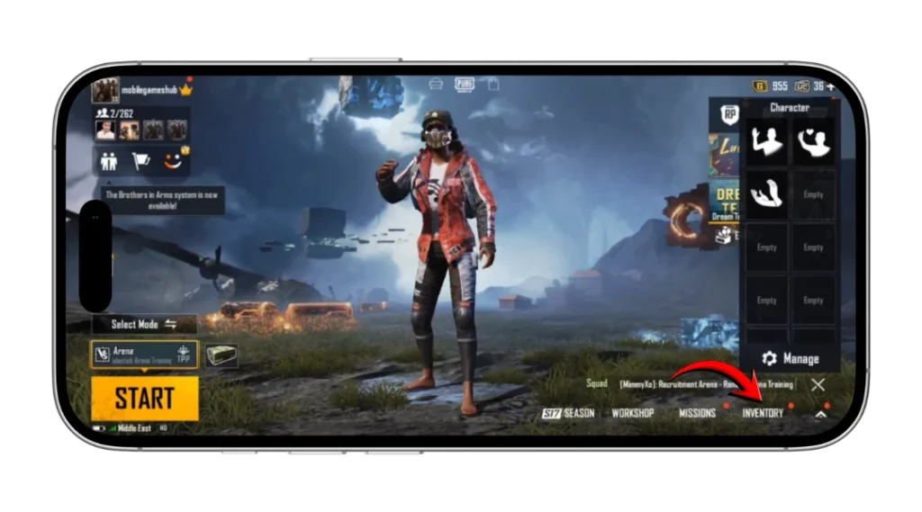 Open the PUBG Mobile app and go to your profile section.