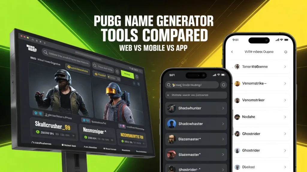 PUBG Name Generator Tools Compared: Web vs Mobile vs App